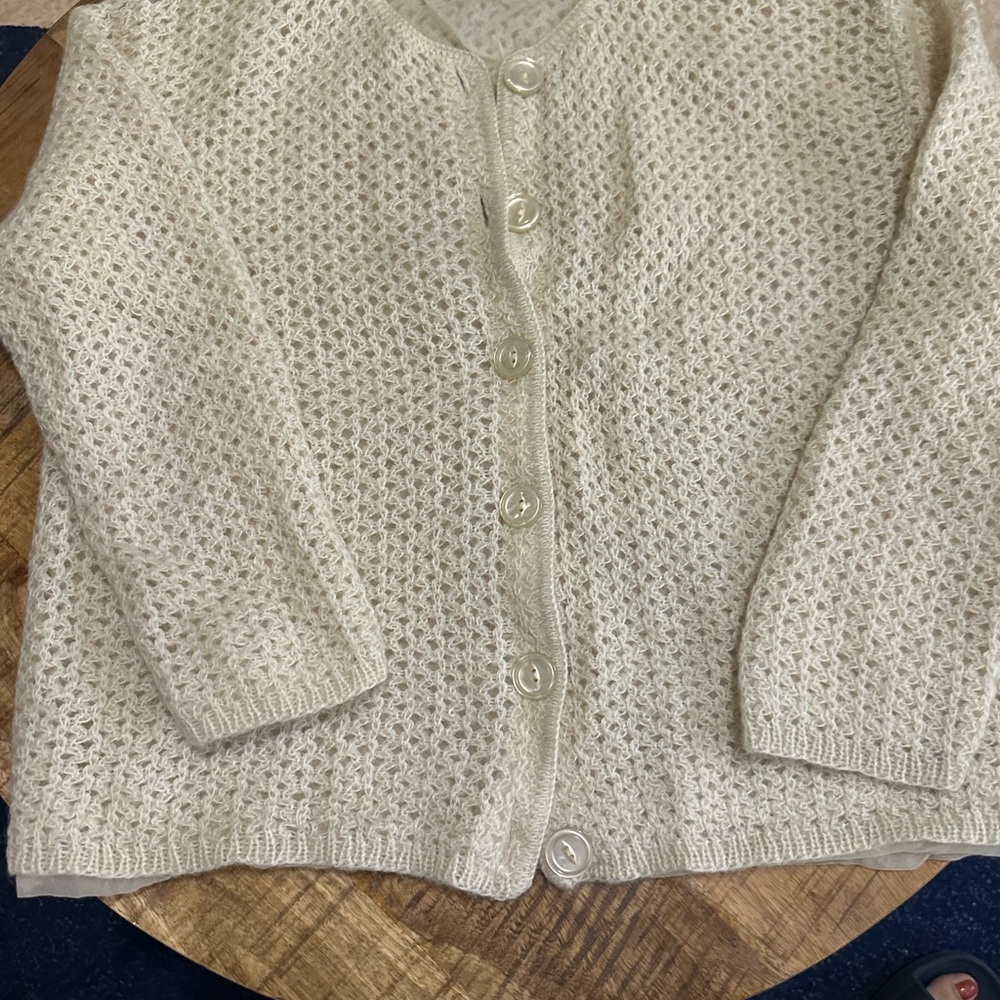Vintage Sidney Gould 60s Its Pure Gould Light Beige Lined Sweater Womens Medium